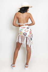 Crochet Bralet And Tassel Skirt Set