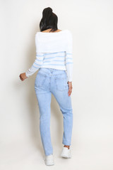 Blue Ripped Straight Fit Denim Jeans