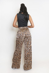 Leopard Print Wide Leg Trouser