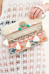 Aztec Tassel Boho Clutch Bag 