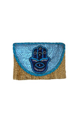 Hamsa Metallic Woven Shoulder Bag 