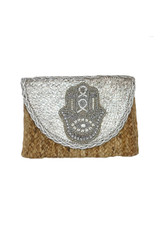 Hamsa Metallic Woven Shoulder Bag 