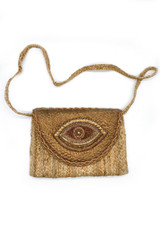 Eye Metallic Woven Shoulder Bag 