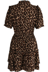 Leopard Print V Neck Shift Dress