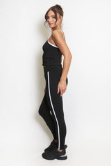 Contrast Panel Crop Top And Leggings Set