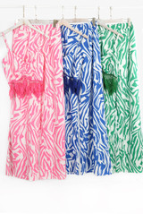 Zebra Print Tassel Crop Top And Wide Leg Trouser Set