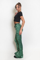 Elasticated Waist Leopard Print Flare Trouser