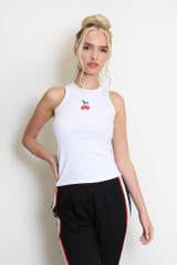 Cherry Print Muscle Back Vest