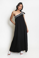 Tie One Shoulder Maxi Dress