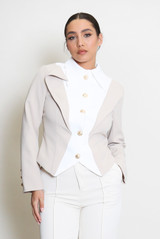 Structured Two Tone Fitted Blazer