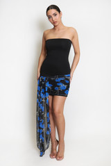 Bandeau Mini Dress With Chiffon Tie 