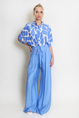 Knotted Front Wide Leg Trouser