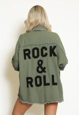 Rock & Roll Embossed Denim Shacket