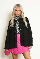 Rock & Roll Embossed Denim Shacket