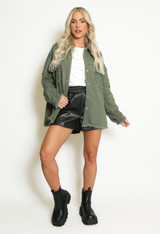 Rock & Roll Embossed Denim Shacket