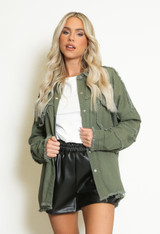 Rock & Roll Embossed Denim Shacket
