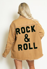 Rock & Roll Embossed Denim Shacket