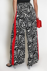 Printed Contrast Side Panelled Wide Leg Trouser