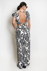 Leaf Print  Wide Leg Trouser