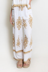 Printed High Waist Wide Leg Trouser