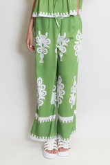 Printed High Waist Wide Leg Trouser