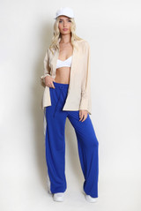 Side Stripe Panelled Wide Leg Trouser