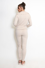 Button Collar Fine Knit Jumper And Legging Set