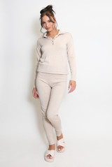 Button Collar Fine Knit Jumper And Legging Set