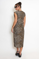 Leopard Print Sleeveless Smock Dress