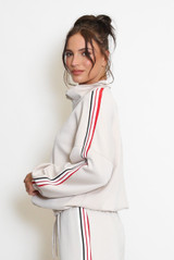 Sports Stripe Zip Through Track Top