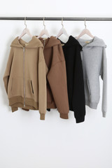 Patch Pockets Zipper Hoodie 