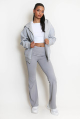 Patch Pockets Zipper Hoodie 