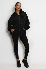 Glitter Zipper Hoodie 