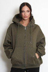 Glitter Zipper Hoodie 