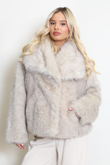 Vintage Look Faux Fur Jacket 