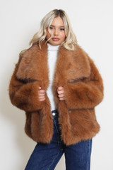 Vintage Look Faux Fur Jacket 