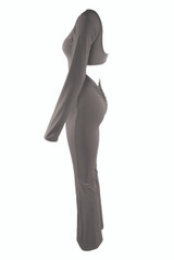 Cut Out Flared Push Up Unitard 