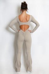 Cut Out Flared Push Up Unitard 