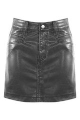 Faux Leather A-Line Mini Skirt