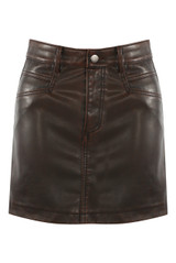 Faux Leather A-Line Mini Skirt