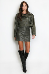 Faux Leather A-Line Mini Skirt