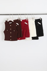 Textured Golden Buttons Crop Top & Skirt Co-Ord