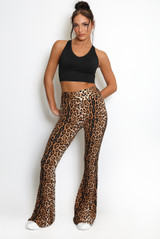 Leopard Bell Bottom Legging