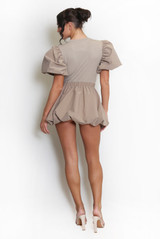 Short Sleeve Puff Ball Dress