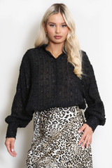 Long Sleeve Sequin Shirt