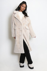 Chunky Faux Fur Long Coat