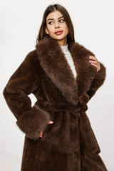 Faux Fur Belted Coat 