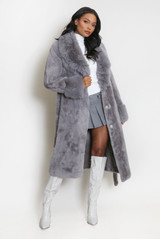 Faux Fur Belted Coat 