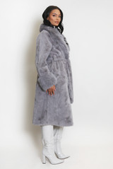 Faux Fur Belted Coat 