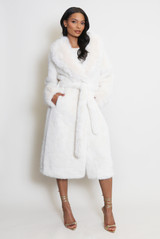 Faux Fur Belted Coat 